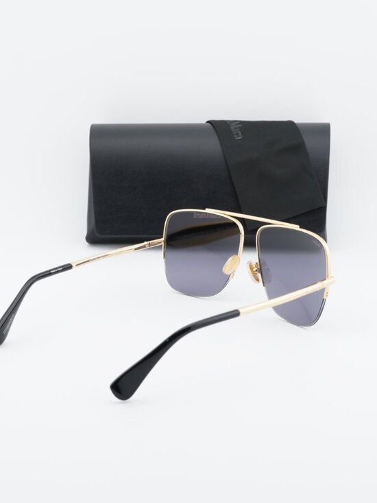 Max Mara MENTON3 MM0121 30A Aviator Sunglasses - Gold / Smoke main image 8
